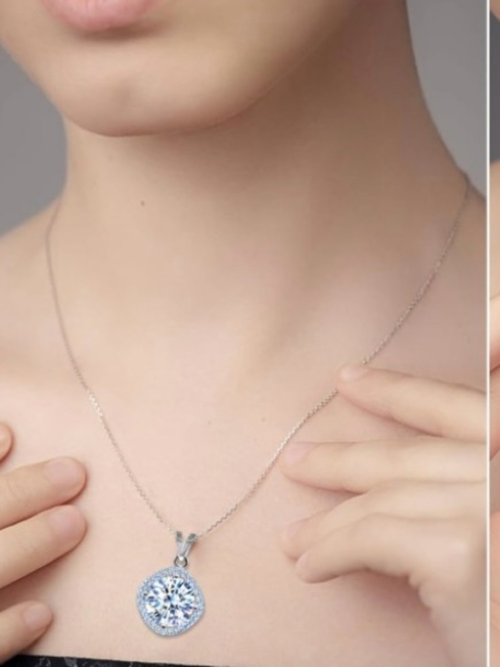 5 carat Synthetic Round Brilliant Gemstone w/ S925 Italy Chain